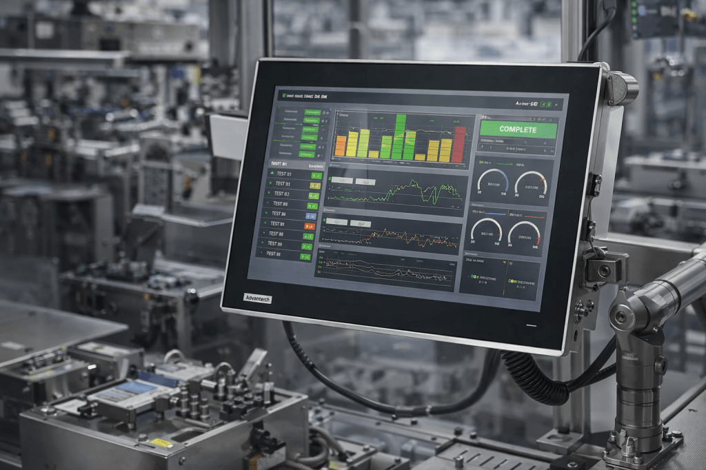 Estaciones de pruebas con monitor&nbsp;industrial
